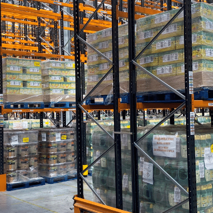 Pallet racking in the warehouse