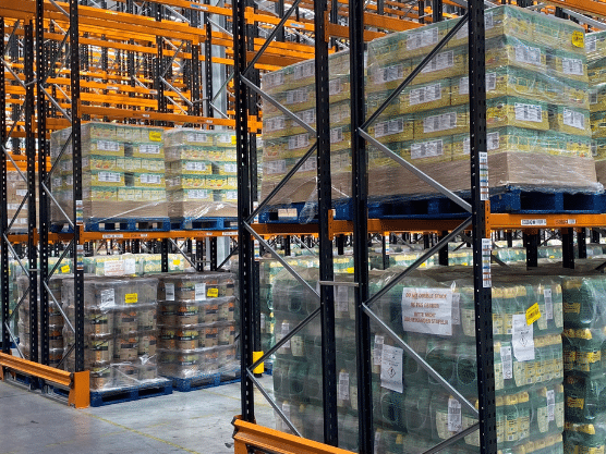 Pallet racking in the warehouse