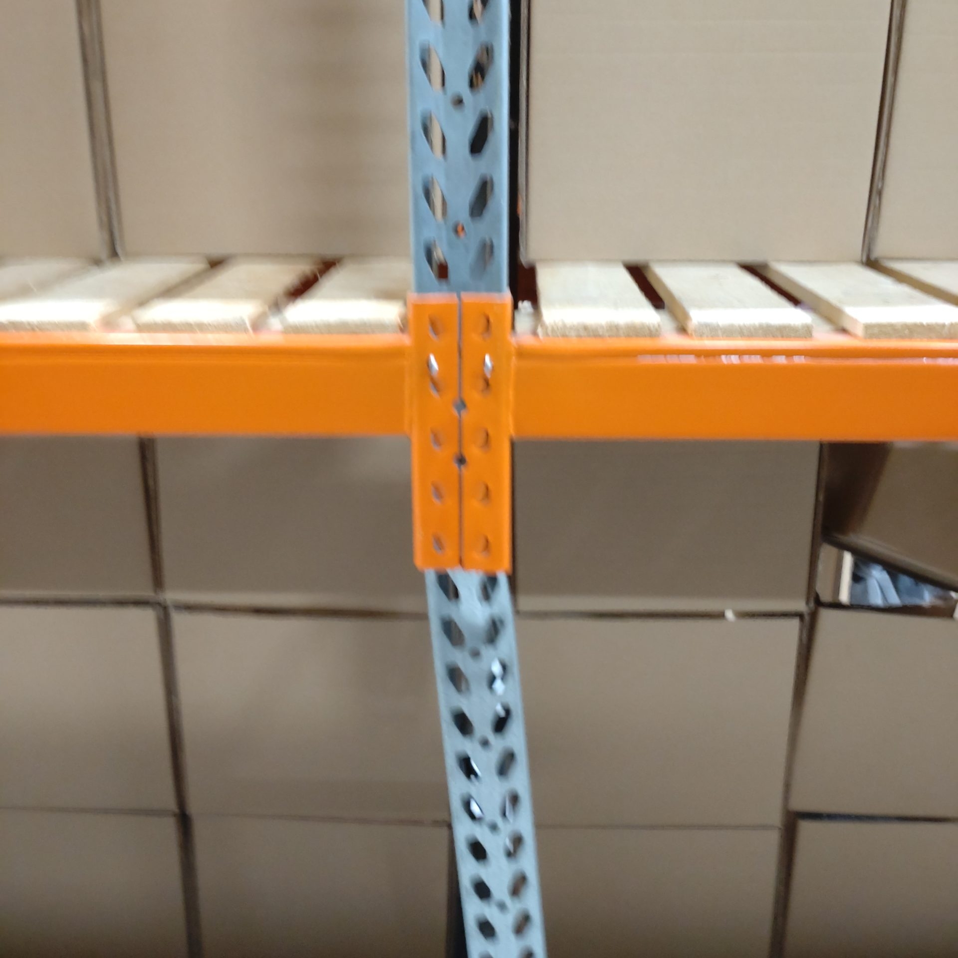 A damaged pallet racking upright