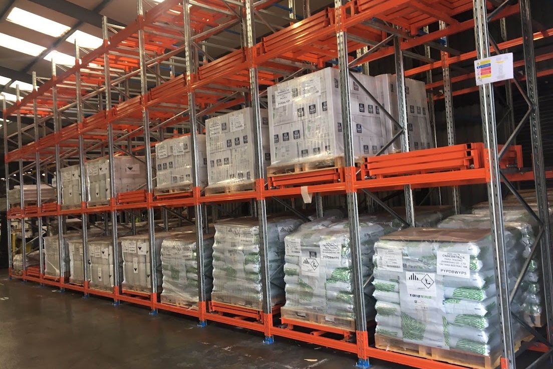 Push-back Pallet Racking installed in a warehouse