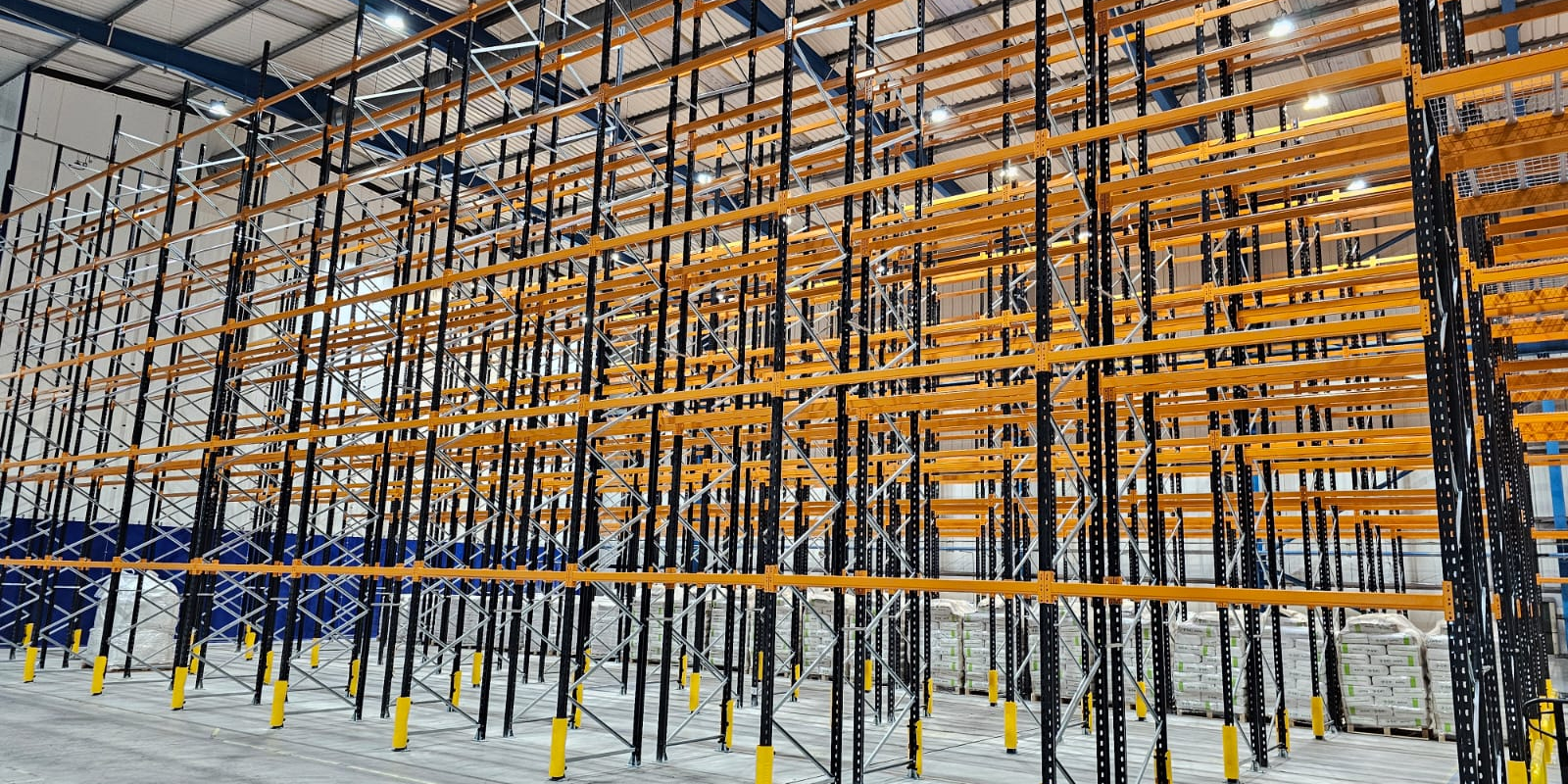 pallet racking with protect it column guards